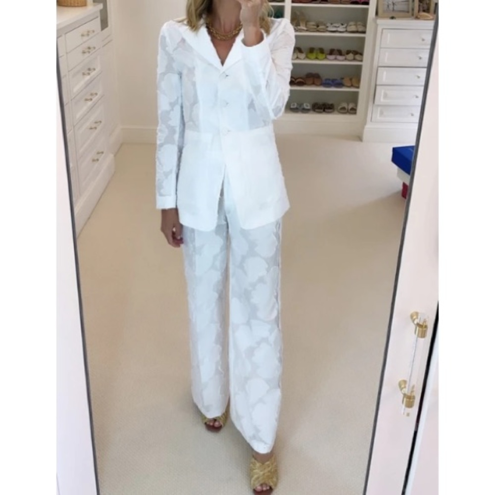 Beatrice B Fil Coupé Jacket, White, Size 6